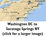 Saratoga Springs is about
 400 miles from Washington DC