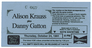 Show
ticket: admit one