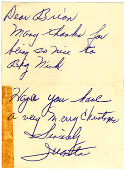 Many thanks for being so nice to Big Nick